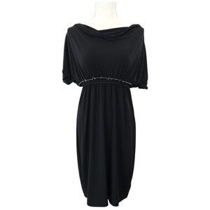 Studio M Womens‎ Above Knee Dress Cowl Neck Size Medium Black Short Sleeve